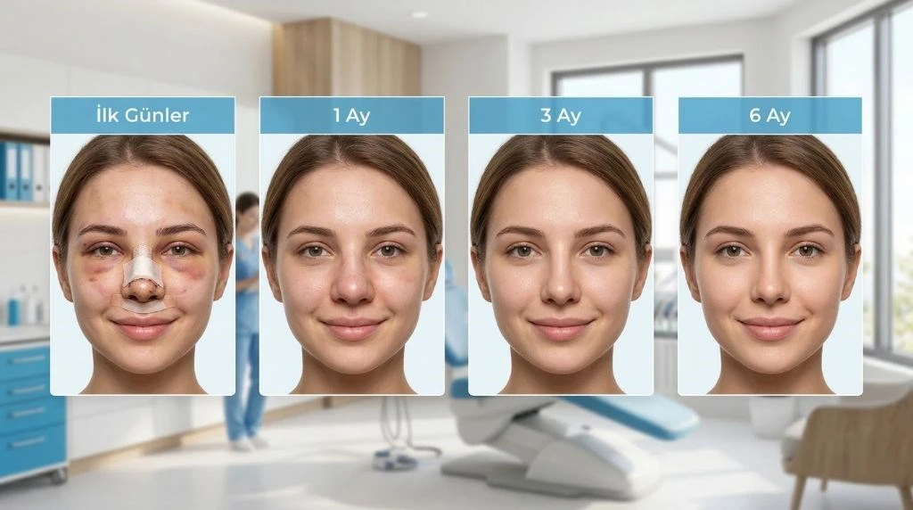 Burun Estetiği Sonrası İyileşme Süreci: 1 Ay, 3 Ay, 6 Ay